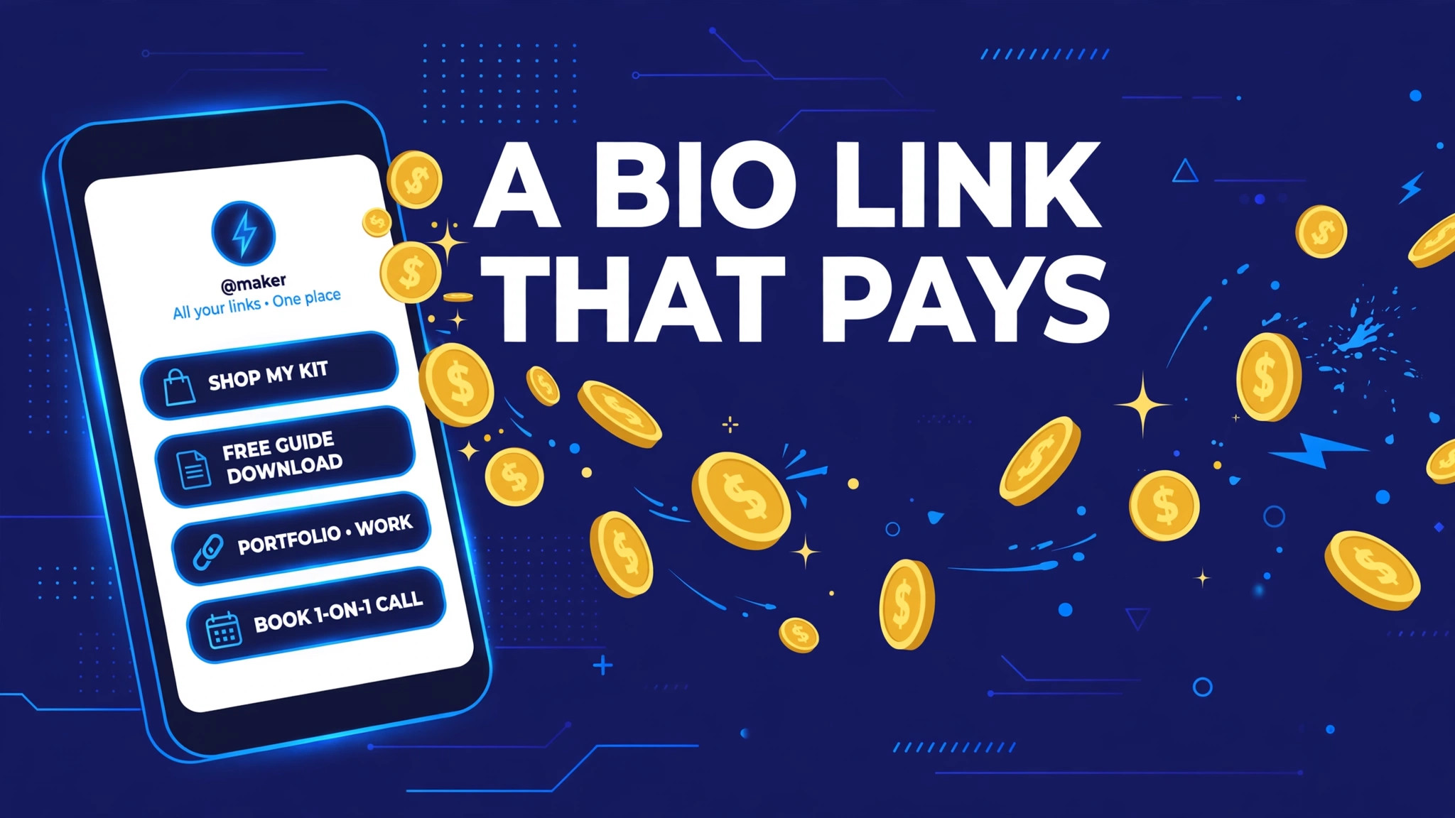 A link in bio page that pays you